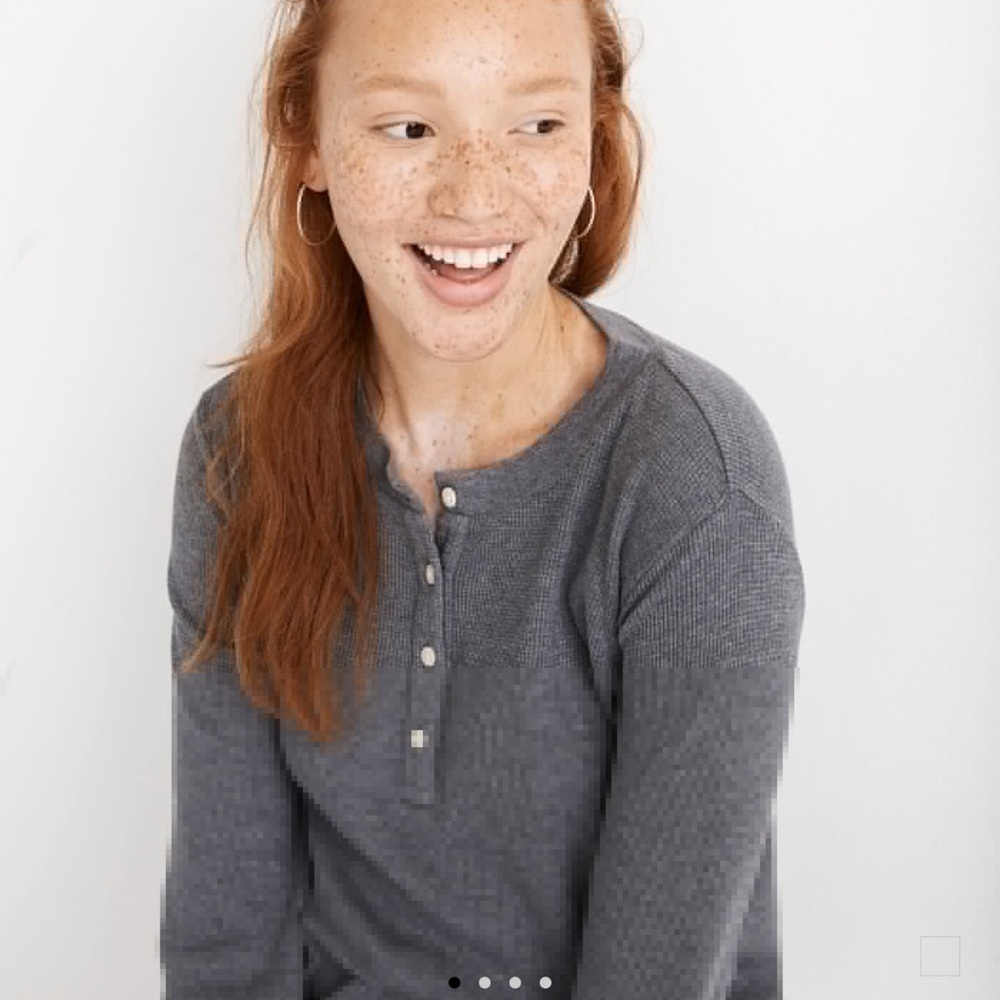 Madewell‎ Heathered Thermal Henley Tee